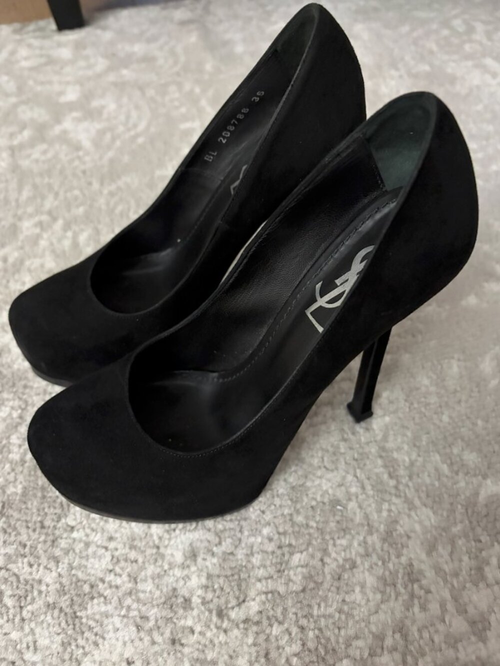 Gorgeous YSL Saint Laurent Trib Too Pump Heels Black 36 EXCELLENT condition